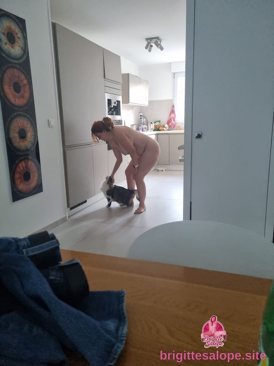 Nue dans la cuisine (photo 455) — Brigitte la Salope